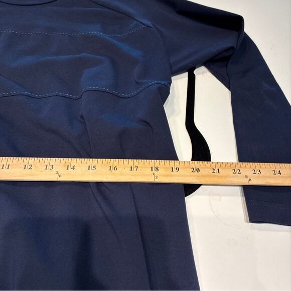 Carven Navy Blue Long Sleeve Exposed Stitching Midi Dress XS - Picture 6 of 8